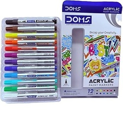 DOMS Acrylic Paint Markers - 12 Shades